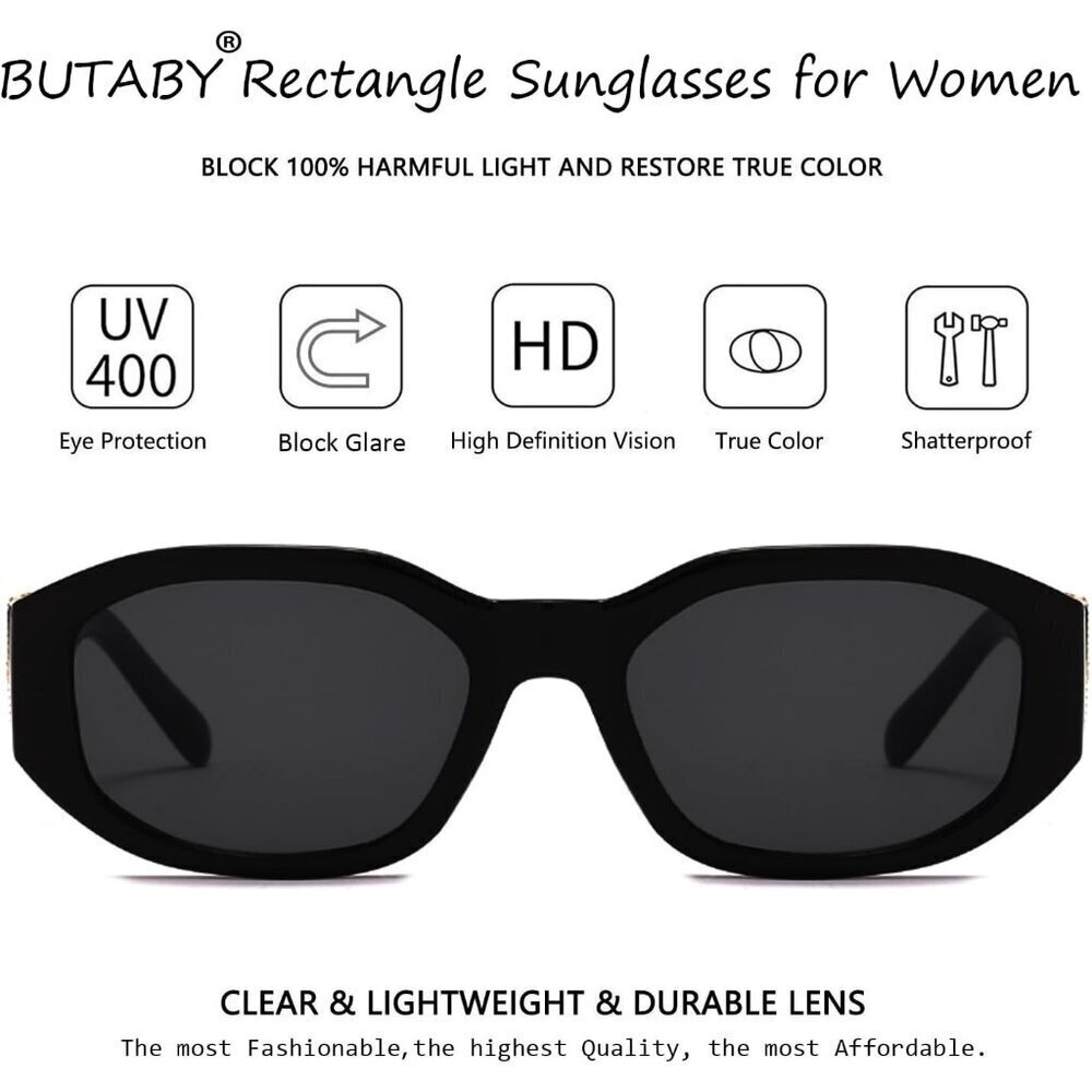 Rectangle Sunglasses Women Retro Frame UV400 Protection Vintage Fashion - Picture 4 of 6